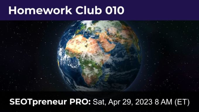 TPT Seller Homework Club #10 Zoom Meeting - SEOTpreneur Pro Sat Apr 29, 2023 8 AM (ET)