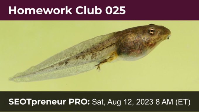 TPT Seller Homework Club #25 Zoom Meeting - SEOTpreneur Pro Sat Aug 12, 2023 8 AM (ET)