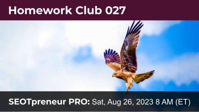 TPT Seller Homework Club #27 Zoom Meeting - SEOTpreneur Pro Sat Aug 26, 2023 8 AM (ET)
