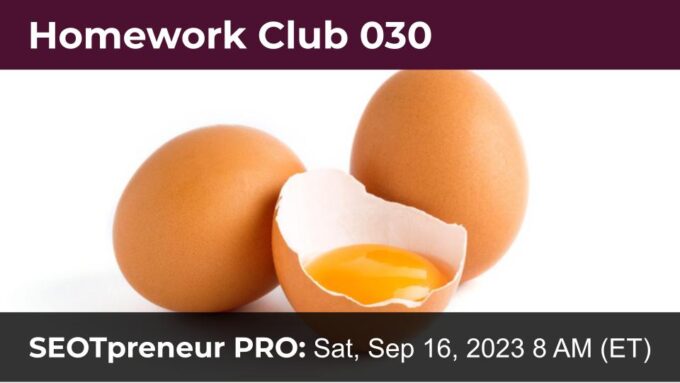 TPT Seller Homework Club #30 Zoom Meeting - SEOTpreneur Pro Sat Sep 16, 2023 8 AM (ET)