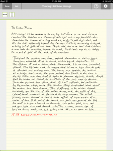 Handwriting notes (Rainbow Passage) using the Note Taker HD iPad App