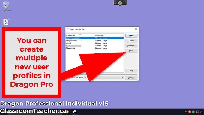 Use Dragon and speak naturally tip: You CAN add multiple new user profiles in the Dragon Professional V15 