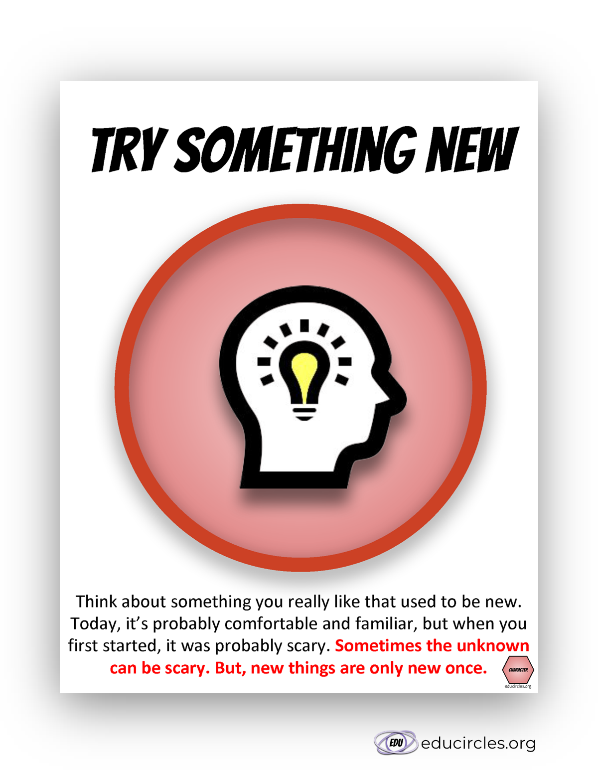 FREE Growth Mindset Poster PDF slide 3 - strategy: try something new